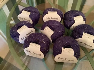 (8) balls City Tweed DK weight yarn Cobalt #CM71 Lot7E6507 123 yds each - Picture 1 of 3