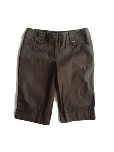 Tracy Evans limited brown white faux back pocket cuffed-leg Bermuda short size 5 - Picture 1 of 5