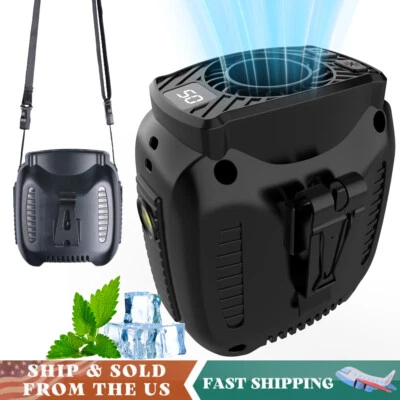 Portable Waist Clip On Fan Hanging Cooling Fan 10000mAh USB Rechargeable w/LED - Image 1 of 4