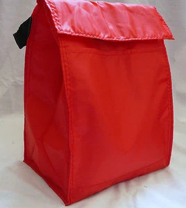 LUNCH BAG wiederverwendbar isoliert - EINFARBIG ROT - Laschenverschluss - Fronttasche - Henkel - Bild 1 von 5