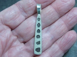 native american sterling paw prints pendant - Picture 1 of 9