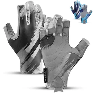 Fishing Gloves for Men Women Half-Finger Sun Protection Glove Breathable Gloves - Picture 1 of 13