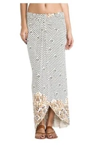 Falda Midi asimétrica combo antigua Free People talla L estampado blanco negro - Imagen 1 de 5
