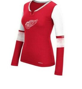 NHL Detroit Red Wings Long Sleeve Shirt NWT Women's Sizes $45