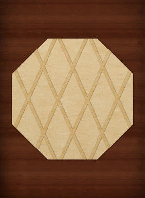 Yellow Transitional Hand Hooked Diamonds Criss-Cross Area Rug Geometric DV11 - Image 1 of 2