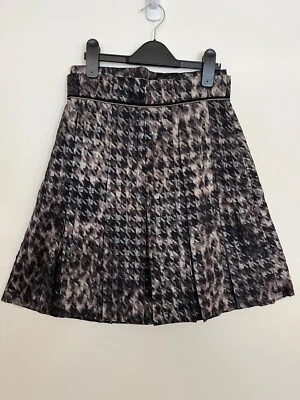 Falda plisada pata de gallo 2b Rych para mujer talla 0 color carbón multi NUEVA Foto 1 de 4