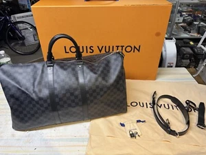 Louis Vuitton Keepall 55 Bandouliere Damier Graphit (USED 1 TIME) MINT CONDITION - Picture 1 of 16