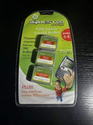 LEAP FROG iQuest 4.0 CARTRIDGES Math Science Social Studies GRADES 6-8 new - Image 1 of 2