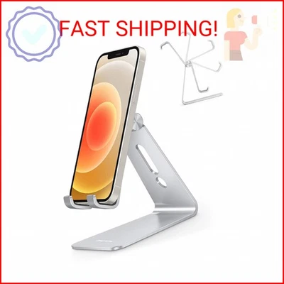 Adjustable Cell Phone Stand, OMOTON Aluminum Desktop Cellphone Stand with Anti-S - Image 1 of 2