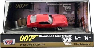 JAMES BOND 007 Diorama Modello Auto FORD MUSTANG 1:64 MOTOR MAX - Immagine 1 di 3