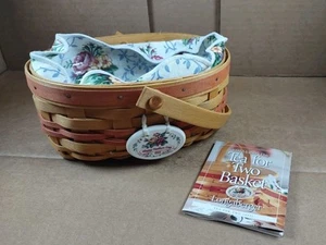 Protector de forro de canasta Longaberger 1999 día de la madre "té para dos" - Imagen 1 de 8