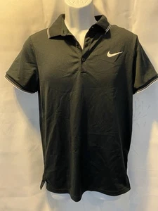 Nike Polo Boys Med Dri Fit Nike Polo Golf Sports Athletic School Casual Black - Picture 1 of 10