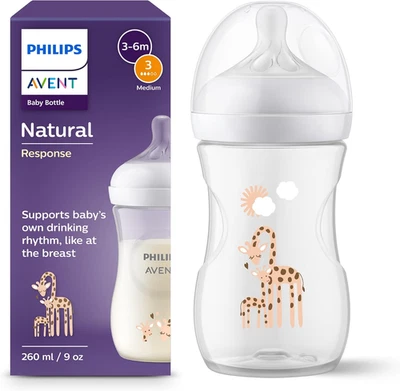 Philips  Biberon Natural Response - Biberon Da 260 Ml, Senza BPA, per Neonati Da - Immagine 1 di 4