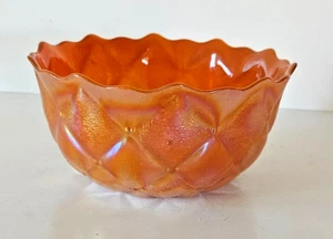 Vintage RETRO Marigold 7” Carnival Glass Large Bowl Harlequin Pattern MUST SEE - Picture 1 of 6