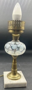 Vintage Fenton weiß opalisierende Münzpunkte nur elektrischer Lampenfuß - Bild 1 von 6