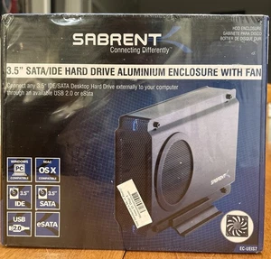 * NEW Sabrent EC-UEIS7 3.5” SATA/IDE Hard Drive Aluminum Enclosure W/Fan USB 2.0 - Picture 1 of 5