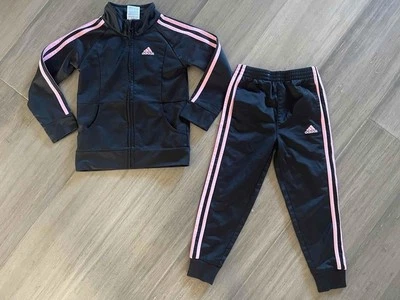ADIDAS ORIGINALS RETRO TRACKSUIT SWEATSUIT SET YOUTH GIRLS BLACK/PINK AG4359 5 - Image 1 of 4