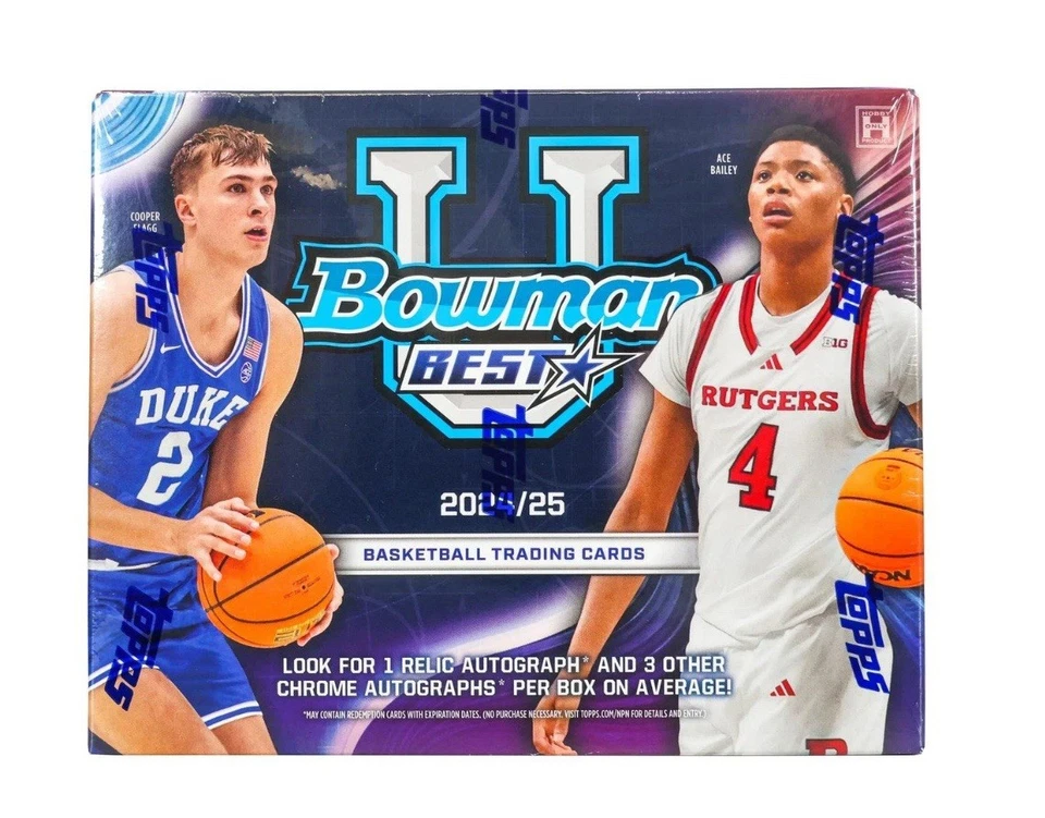 2024/25 Bowman University's Best Basketball Hobby Box 4 Autos Cooper Flagg Hunt
