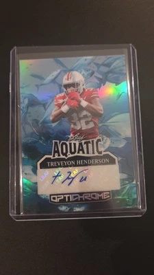 2025 Leaf Optichrome Treveyon Henderson #1/1 Aquatic Tuna Auto Ohio State  - Image 1 of 4