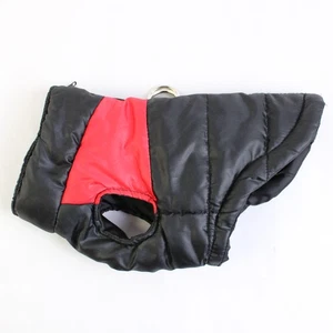 Black and Red Dog Puffer Vest with Leash Attachment Size Small - Picture 1 of 5