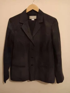 Tuta Liz Claiborne, donna taglia 10, pantaloni e blazer, lino/seta, blu, foderata, usata in ottime condizioni - Foto 1 di 6
