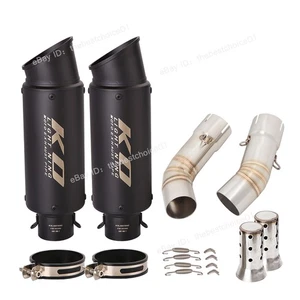 For Ducati 848 1098 1198 Motorcycle Exhaust System Mid Pipe Muffler Tips Slip On - Picture 1 of 14