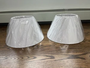 Brand New Two White Linen Lamp Shades - Picture 1 of 3