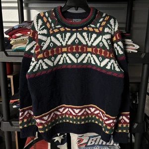 Vintage Chaps x Ralph Lauren Colorful Knit Pullover Crewneck Sweater Size XL - Picture 1 of 3