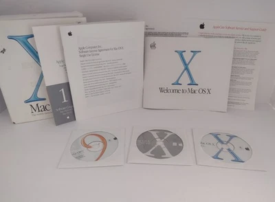 Mac OS X 10.1 retail with Mac OS 9 featuring Sherlock 2 9.2.1 disk in box. - Image 1 of 4