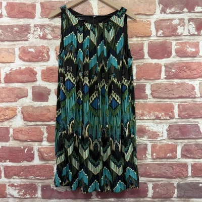 Vestido AGB Mujer 12 Negro Multicolor Boho Abstracto Elástico Informal Cremallera Foto 1 de 4