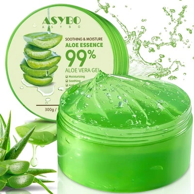 ASYBO 300 ML Aloe Vera Gel ? 99% reine Aloe Vera Feuchtigkeitscreme für Gesicht