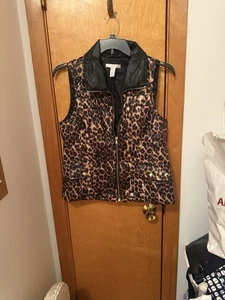 Chico’s leopard print puffer chico size 1 - Picture 1 of 3