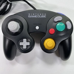 Controller Nintendo GameCube nero autentico OEM DOL-003 non testato unico proprietario - Foto 1 di 5