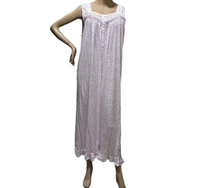 Eileen west nightgown Xlarge Cotton / Modal Blend Knit Gorgeous Pink / White - Picture 1 of 11