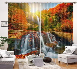 3D Waterfall Scenery G2077 Photo Blockout Curtain Fabric Window Honey 2023 - Picture 1 of 7