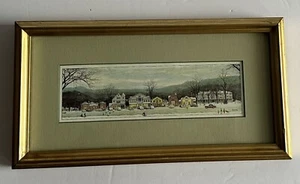 Vintage Norman Rockwell Stockbridge Main Street At Christmas Framed Print - Picture 1 of 5