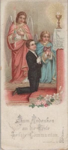 First Holy Communion 1920's Antique Religious German Prayer Card - Picture 1 of 3