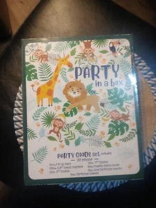 Party In A Box, Cups, Plates (2 Sizes), Napkins, Table Cover, And Candle. - Picture 1 of 1