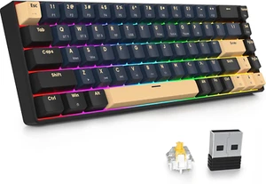 GT68 65% Wireless Mechanical Gaming Keyboard 60 Percent RGB Hot-Swappable 68-Key - Picture 1 of 7