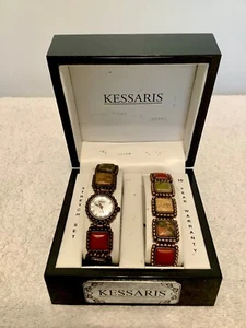 Kessaris Multiple Semi Presious Stone Set Of Watch & Bracelet. - Bild 1 von 7
