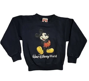 VTG Mickey Inc Mickey Mouse Navy Crewneck Kids Size XS 2-4 - Picture 1 of 6