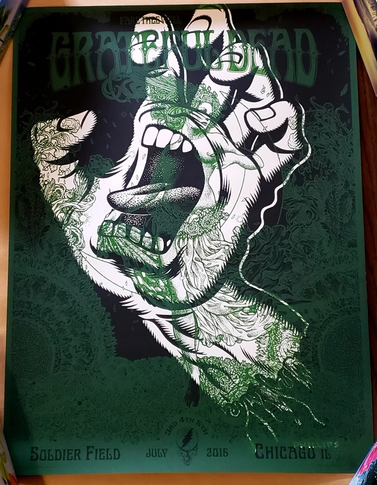 The Grateful Dead FIELD MAIDEN Screaming Hand Fare Thee Well Test POSTER 1/1 - Image 1 of 3