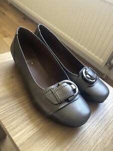 Ladies Hotter Shoes Darcey Metallic Bronze Leather Comfort Concept UK4.5 EU37.5