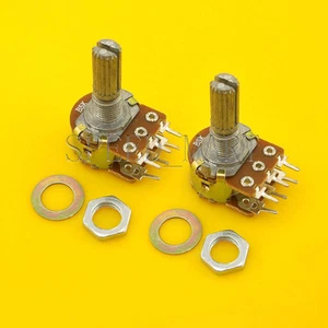 2 pcs B5K Ohm Linear Taper Rotary Potentiometer Pot 20mm Shaft 6 Pins - Picture 1 of 3