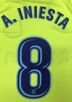 Camiseta de futebol Nike FC Barcelona Away Iniesta 8 verde 18-19 tamanho G somente masculina - Imagem 1 de 4
