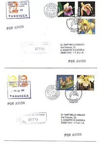Venezuela: 1991; Scott 1447, in 4 FDC registered to Italy, orchids, EBVC096 - Picture 1 of 4