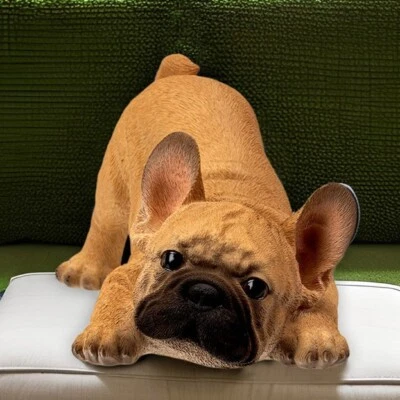 ✤ Nuevo PACIFIC GIFTWARE Estatuilla Perro Estatua Bulldog Francés Cachorro Francés Jugando Foto 1 de 4