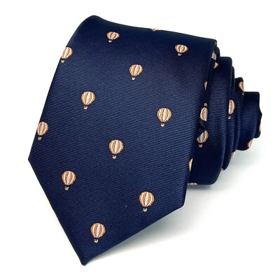 Hot Air Balloon Pattern Tie Men Fancy Holiday Gift Sports Necktie - Image 1 of 4