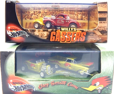 1:64TH 2 HOT WHEELS SETS, 2000 Clay Smith Cams & Willys Gassers SERIES - RTC1686 - Image 1 of 4