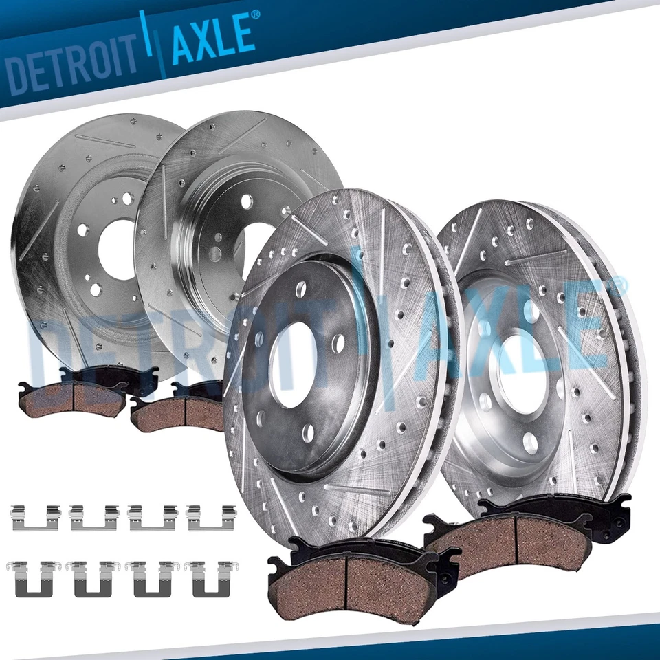 8pc Front Rear Drilled Brake Rotors Brake Pads for 2014 2015 2017 2018 Acura RLX - Изображение 1 из 4